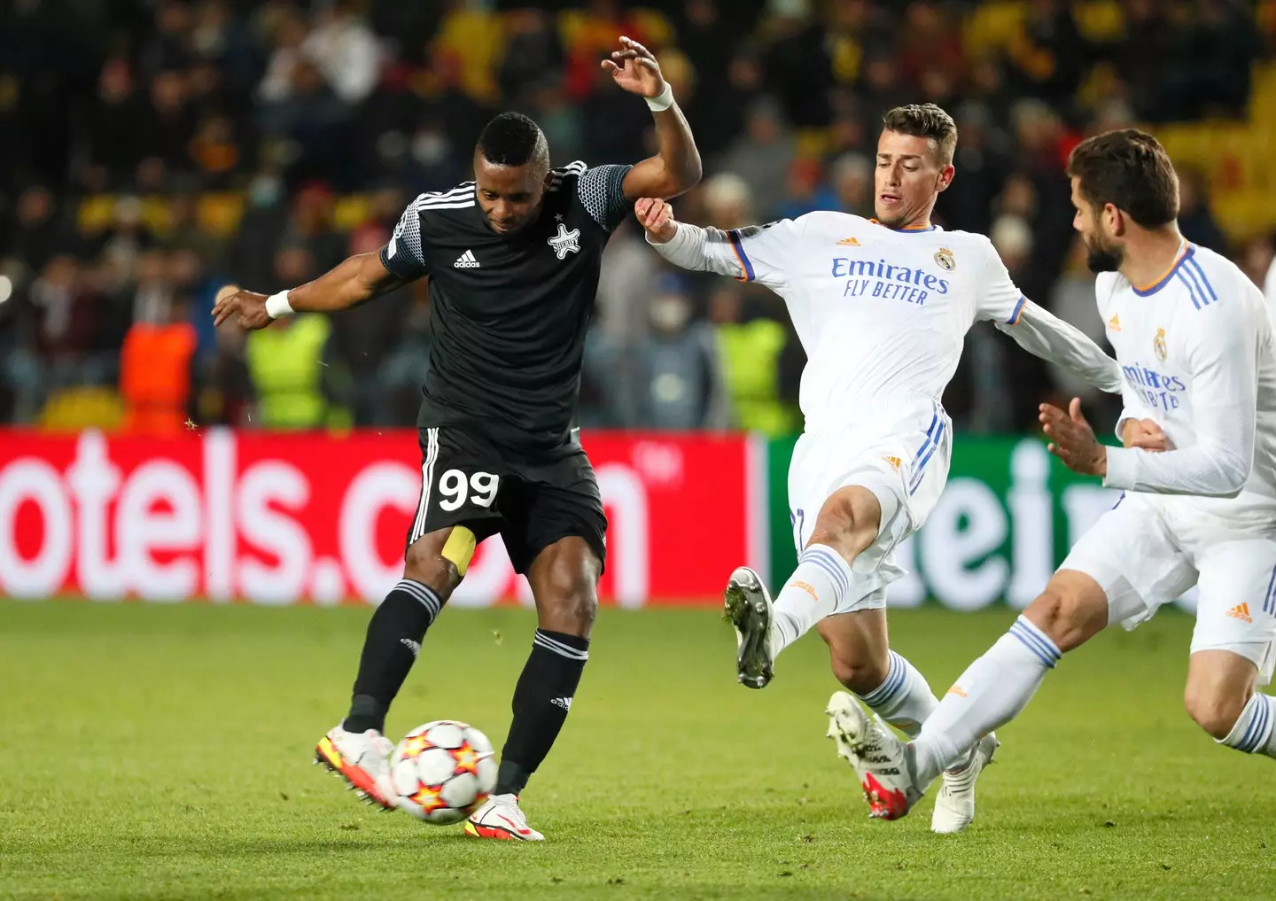 Momo Yansane against Real Madrid in the Champions League (Alamy)