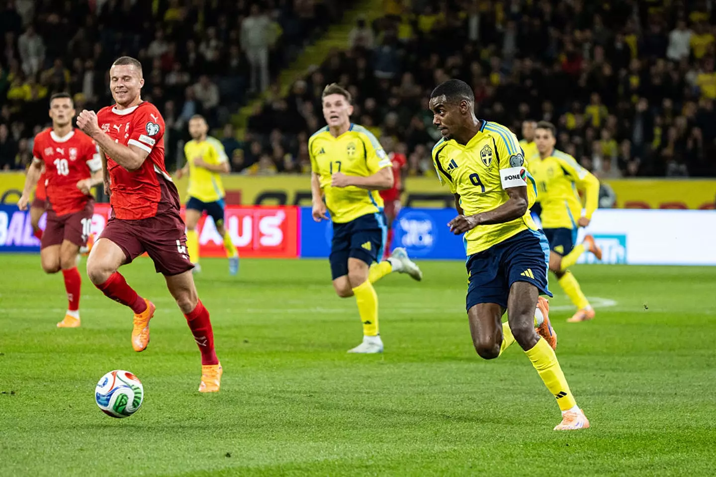 Alexander Isak started for Sweden in their World Cup qualifier against Switzerland. (Image: Michael Campanella/Getty Images)