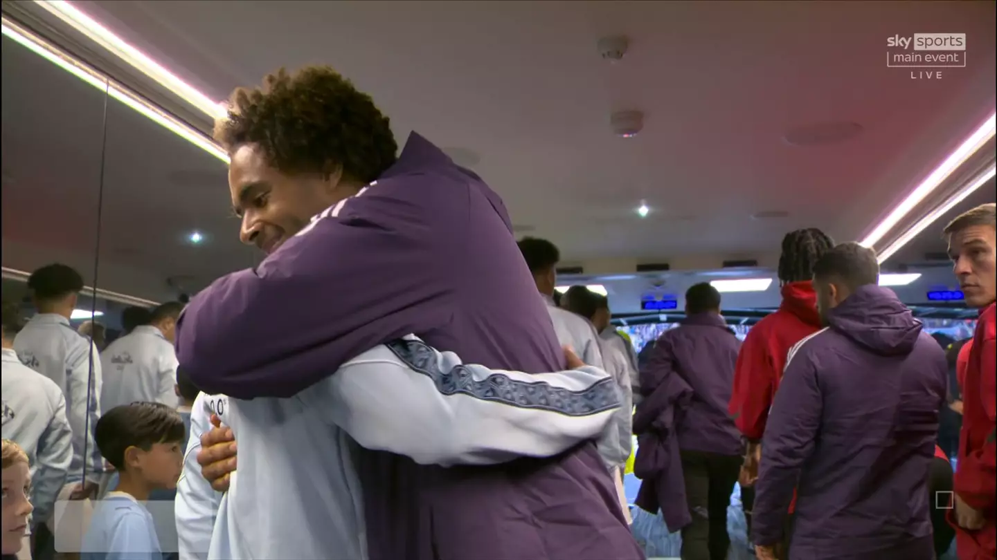 Zirkzee also embraced the opposition. Image credit: Sky Sports