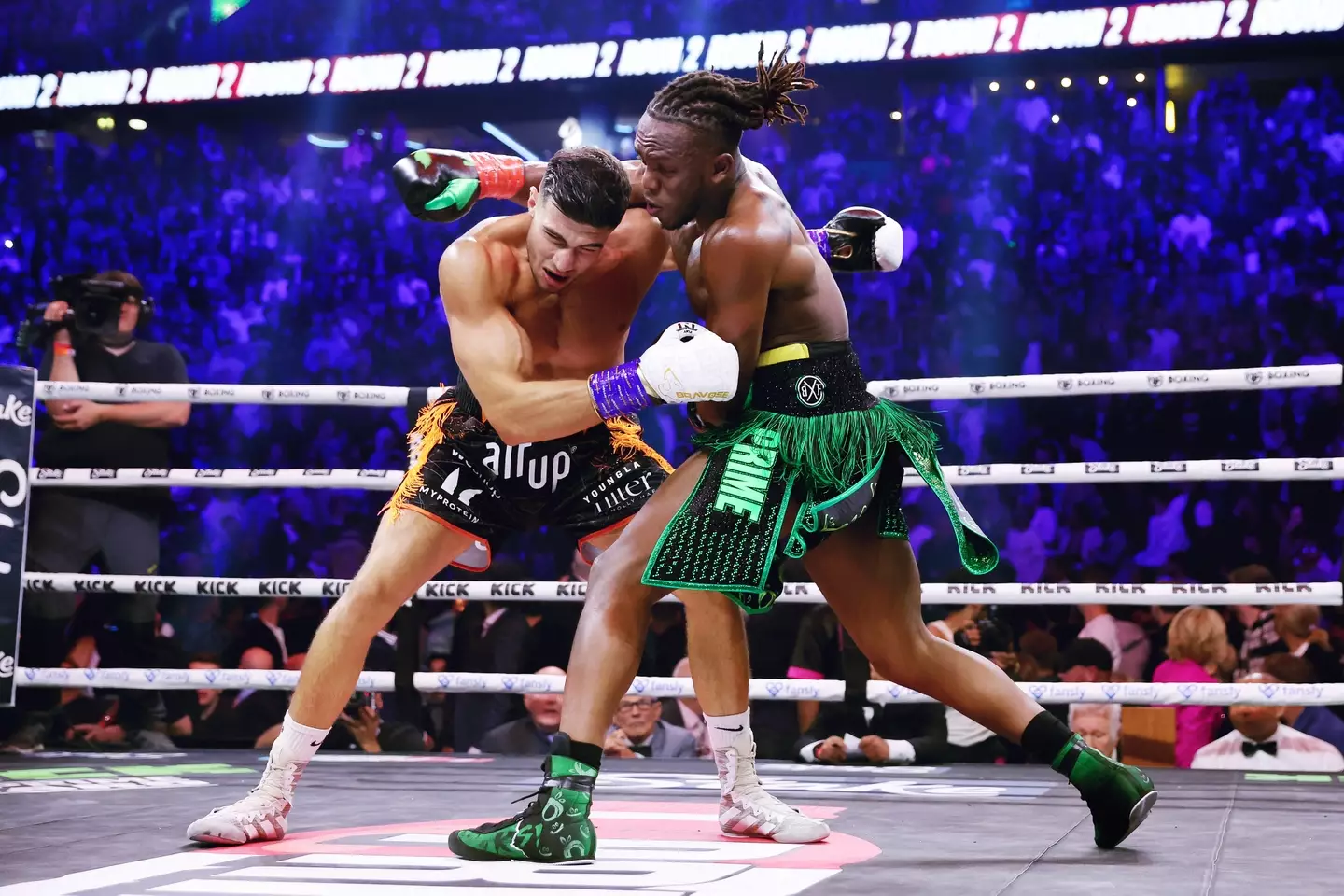 KSI and Tommy Fury during their bout. Image: Getty