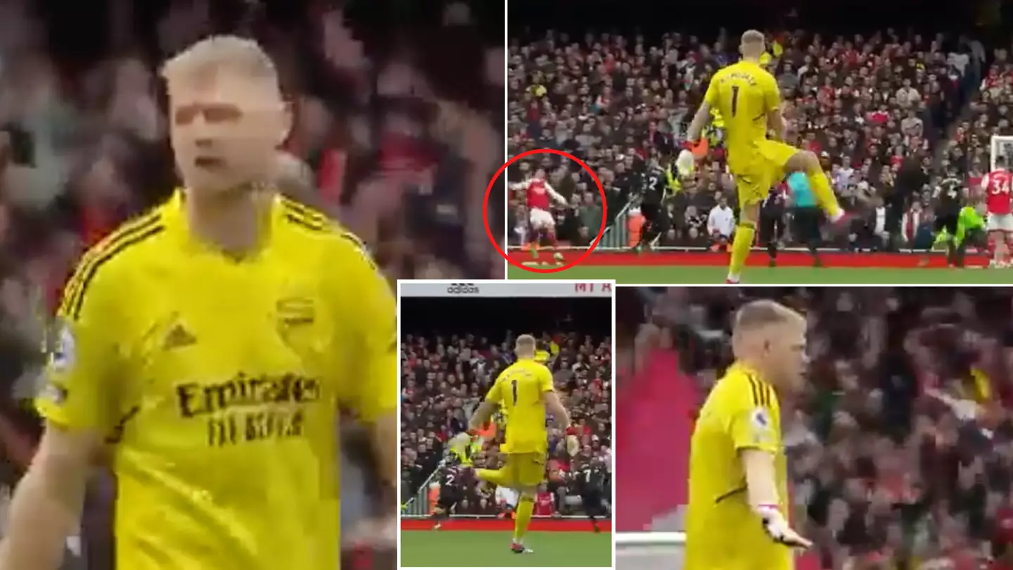 Fans think Aaron Ramsdale has 'telekinetic' powers after footage emerges of him showing EXACTLY how Gabriel Martinelli would score