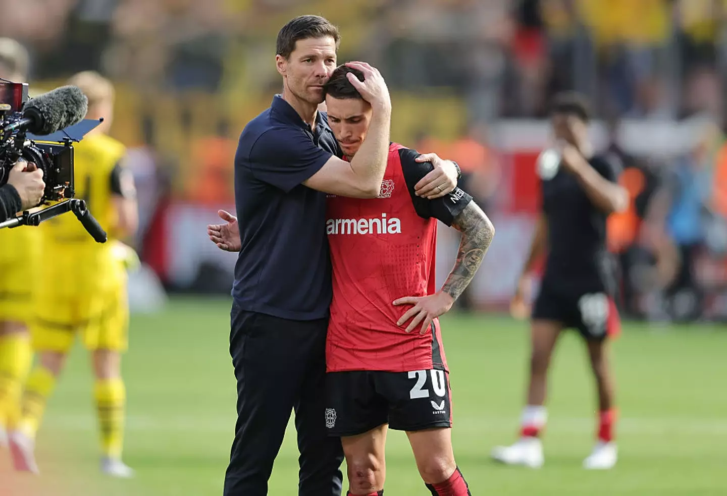 Xabi Alonso and Alejandro Grimaldo at Bayer Leverkusen (Credit:Getty)