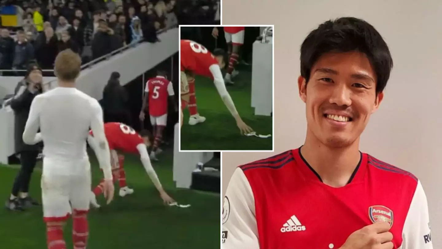 Takehiro Tomiyasu praised for picking up litter as he walked off pitch after North London derby