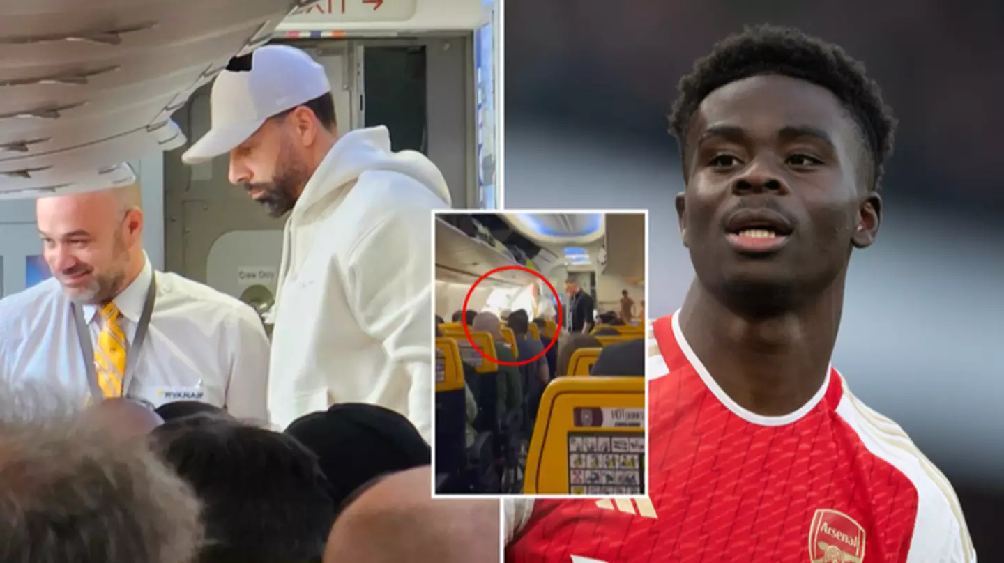 Rio Ferdinand repeats claim Bukayo Saka isn't world-class while on plane's mic during flight with Arsenal fans