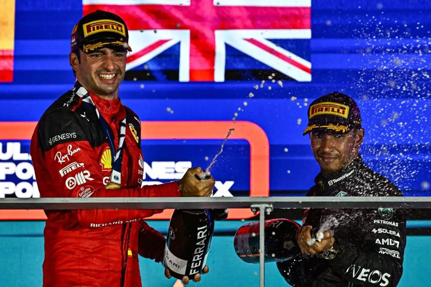 Hamilton and Sainz- Getty