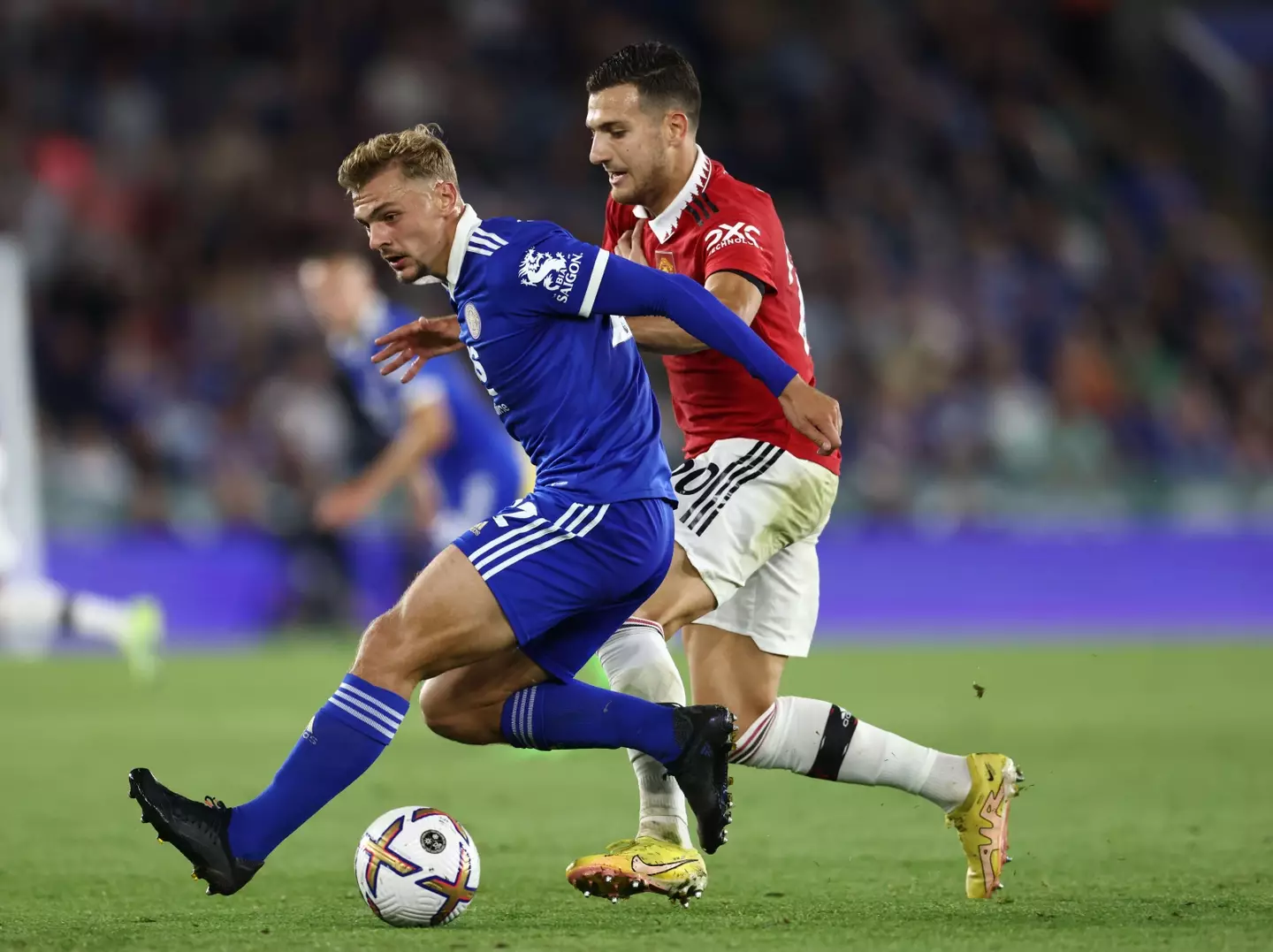 Dalot produced an impressive performance against Leicester (Image: Alamy)