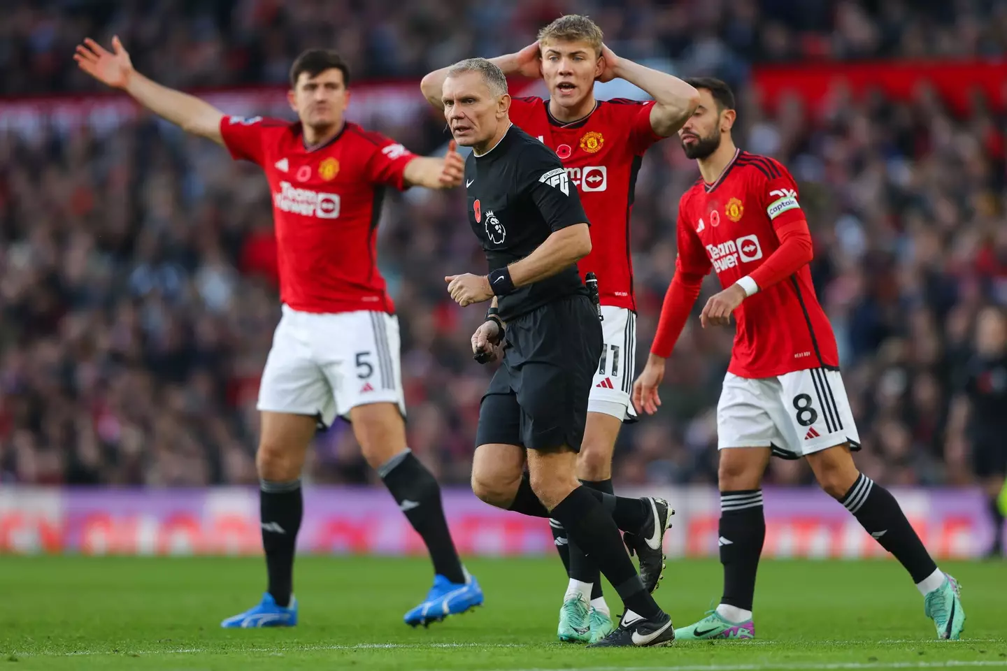 United players during the Luton game. (Image