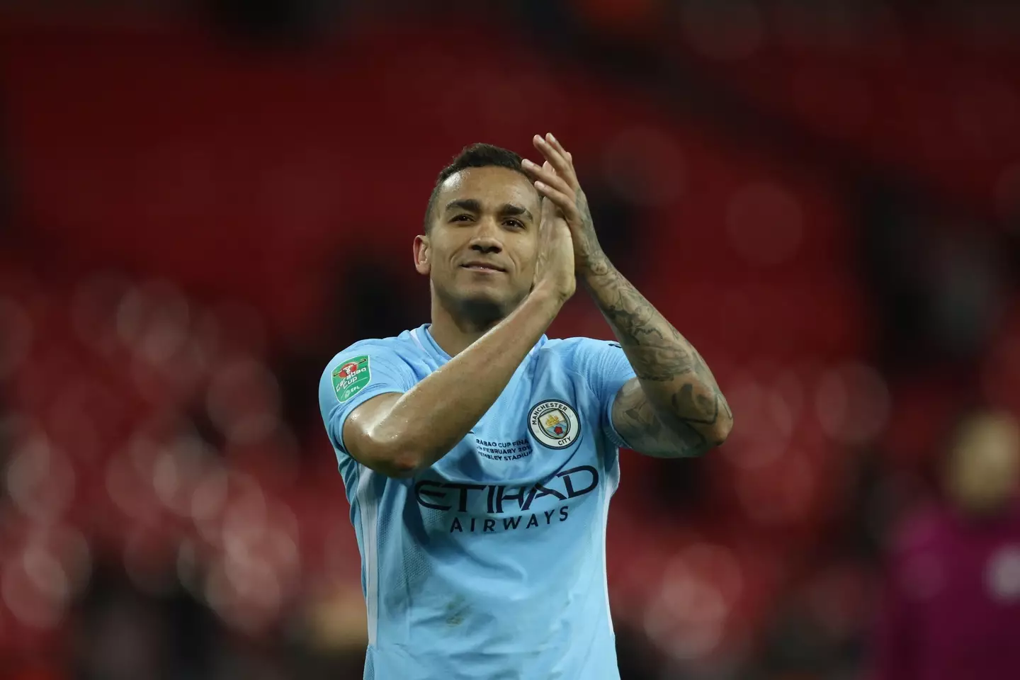 Danilo after the 2018 Carabao Cup final. Paul Marriott / Alamy