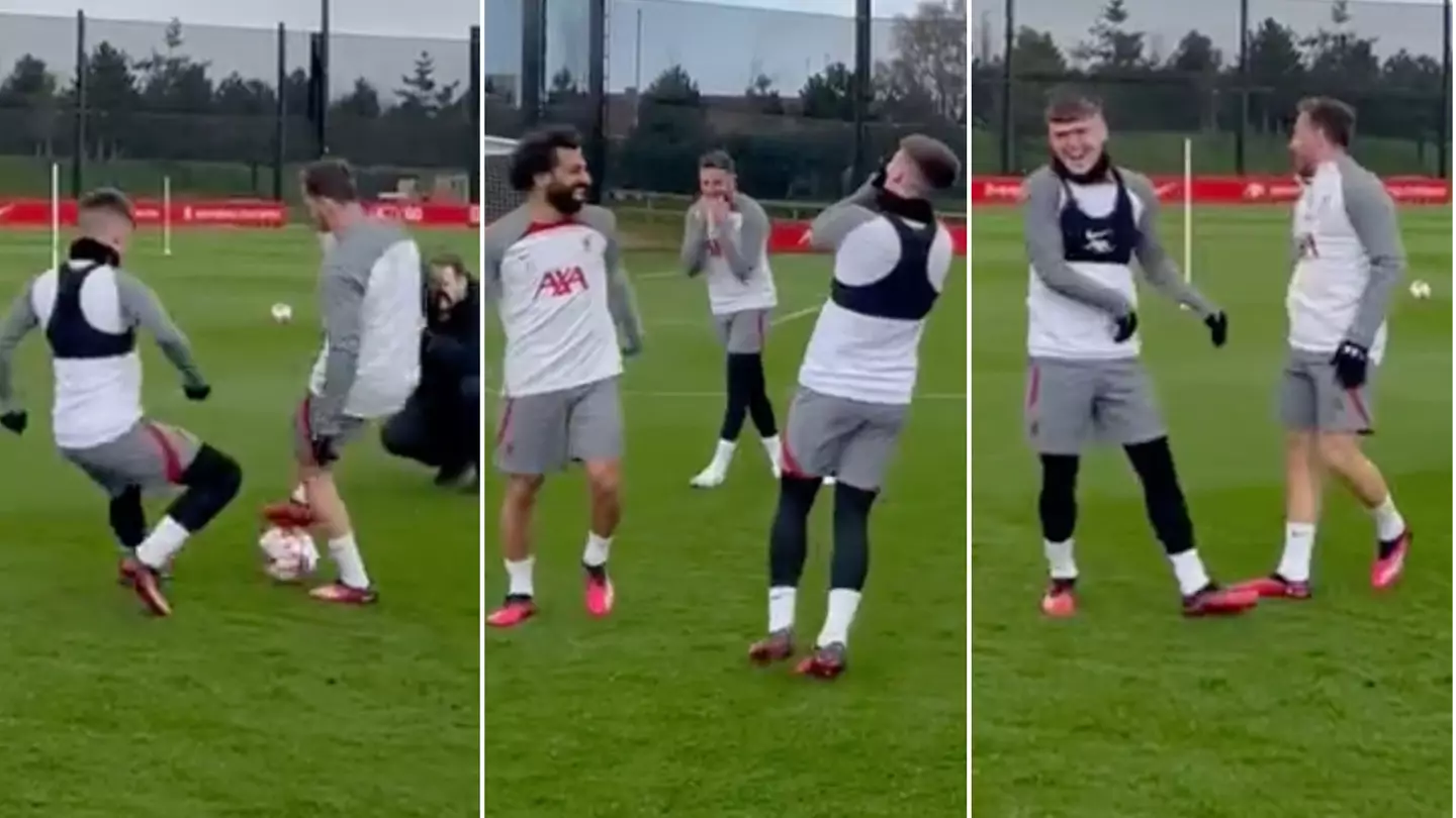 Forgotten Liverpool player Arthur Melo humiliates Ben Doak in training, Andy Robertson loved it