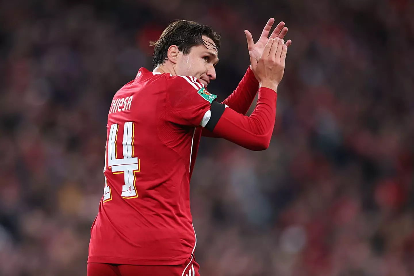 Federico Chiesa was handed a rare start for Liverpool during the Carabao Cup clash with Southampton. (Image: Jan Kruger/Getty Images)