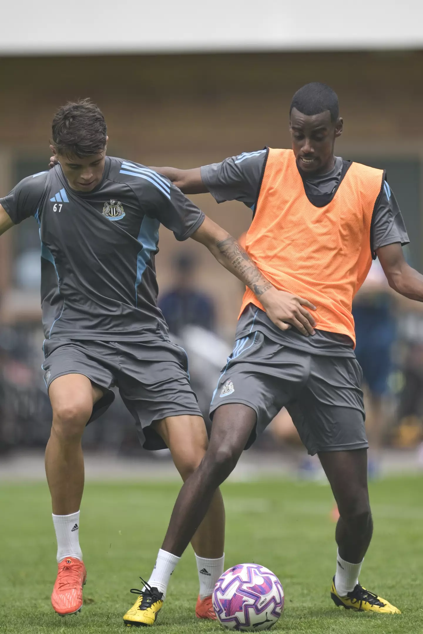 Alexander Isak is still training alone at Newcastle. Image: Getty