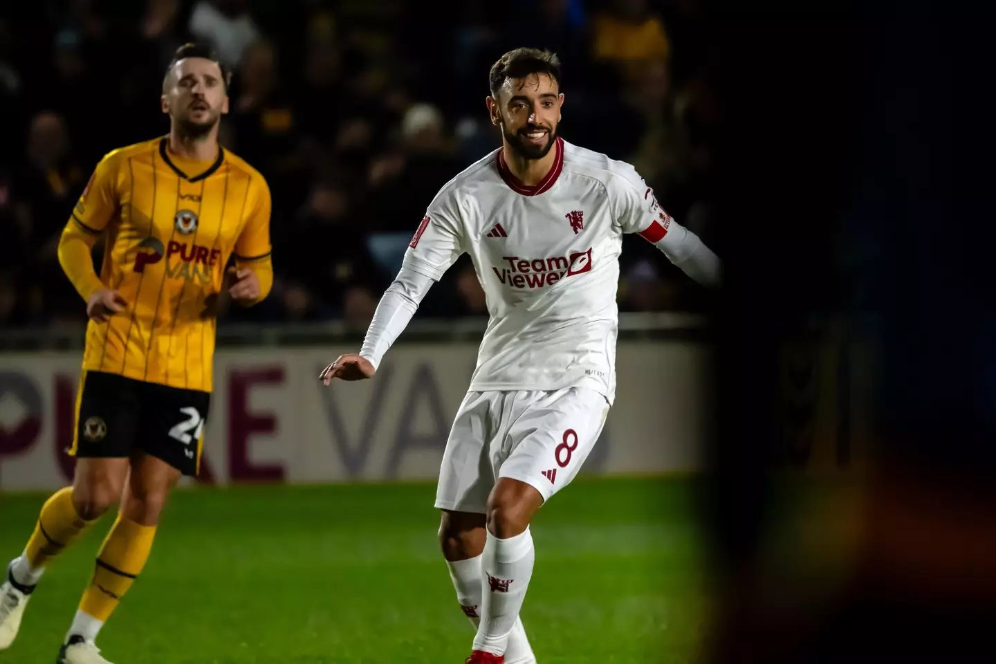 Fernandes opened the scoring against Newport County. (Image