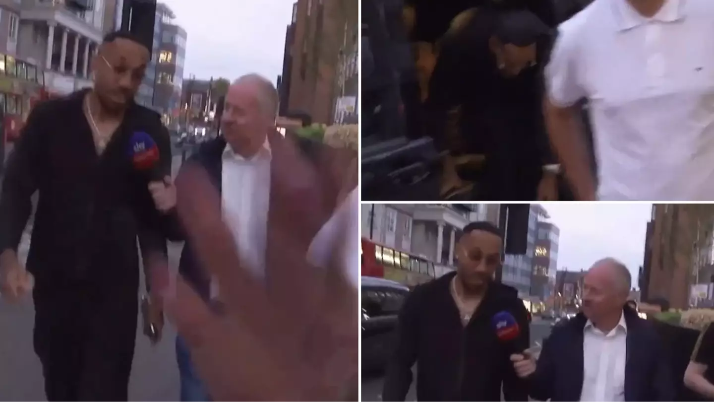 Pierre Emerick Aubameyang’s security push cameraman away as striker arrives in London to complete Chelsea transfer