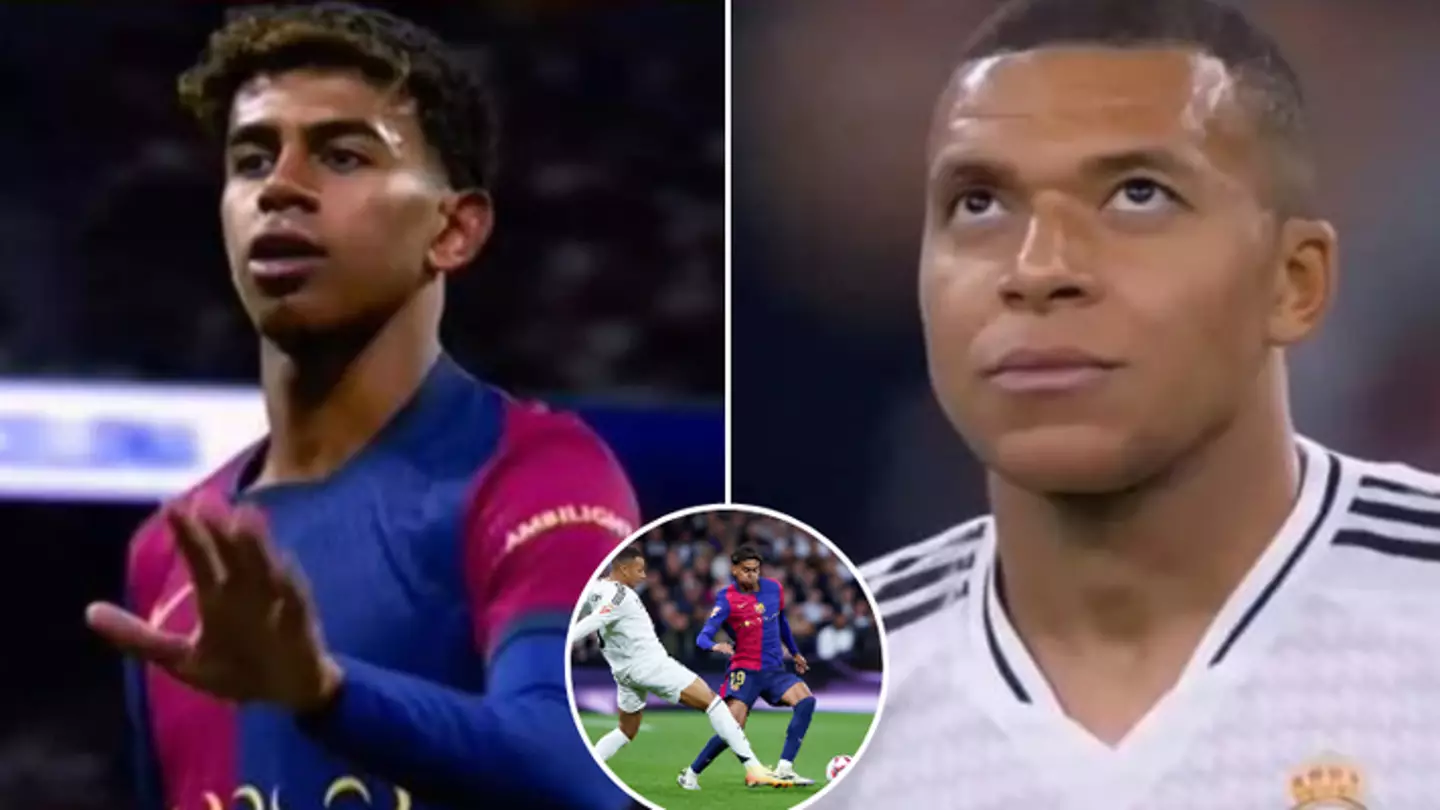 Fans think Lamine Yamal mocked Kylian Mbappe with his goal celebration during Barcelona's demolition of Real Madrid