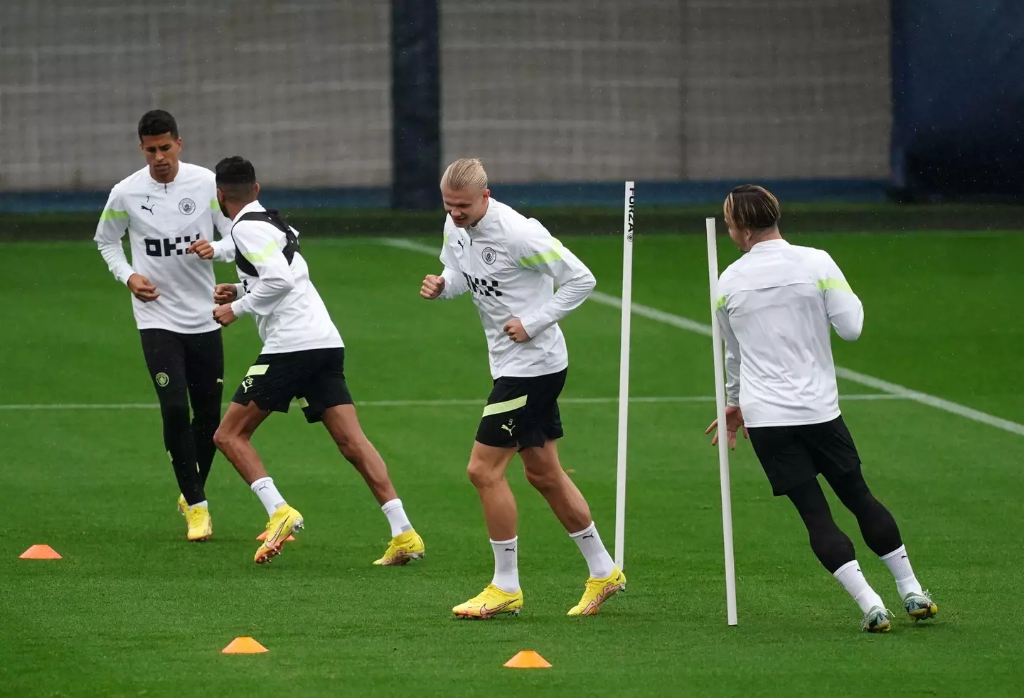 Manchester City in Champions League training.