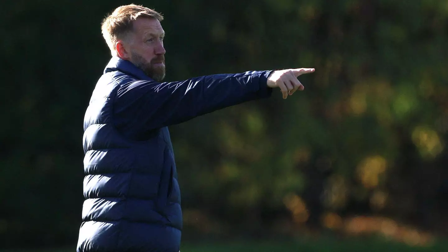 Chelsea manager Graham Potter during training at their Cobham base. (Alamy)