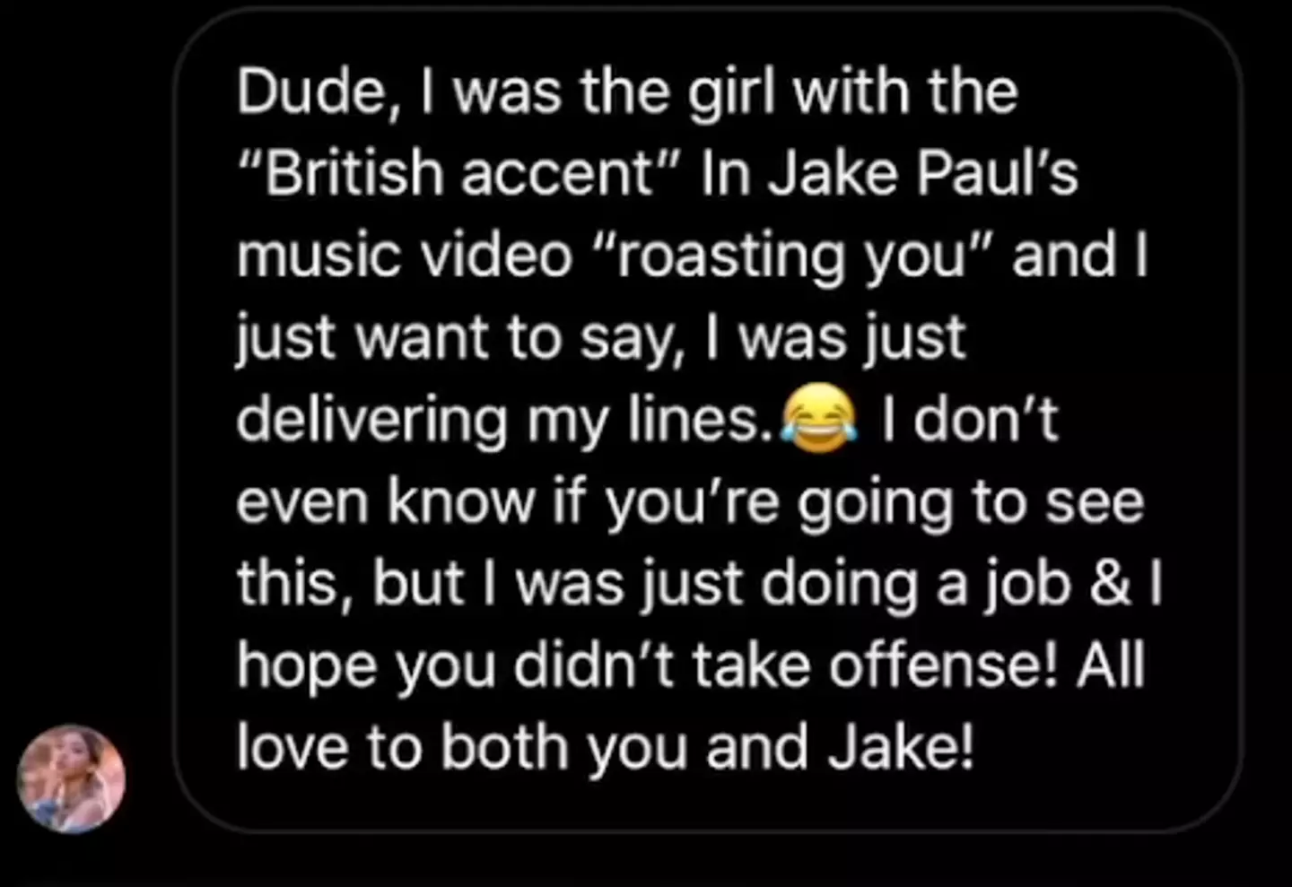 KSI leaked the message from a girl in Jake Paul's music video. Image: Getty