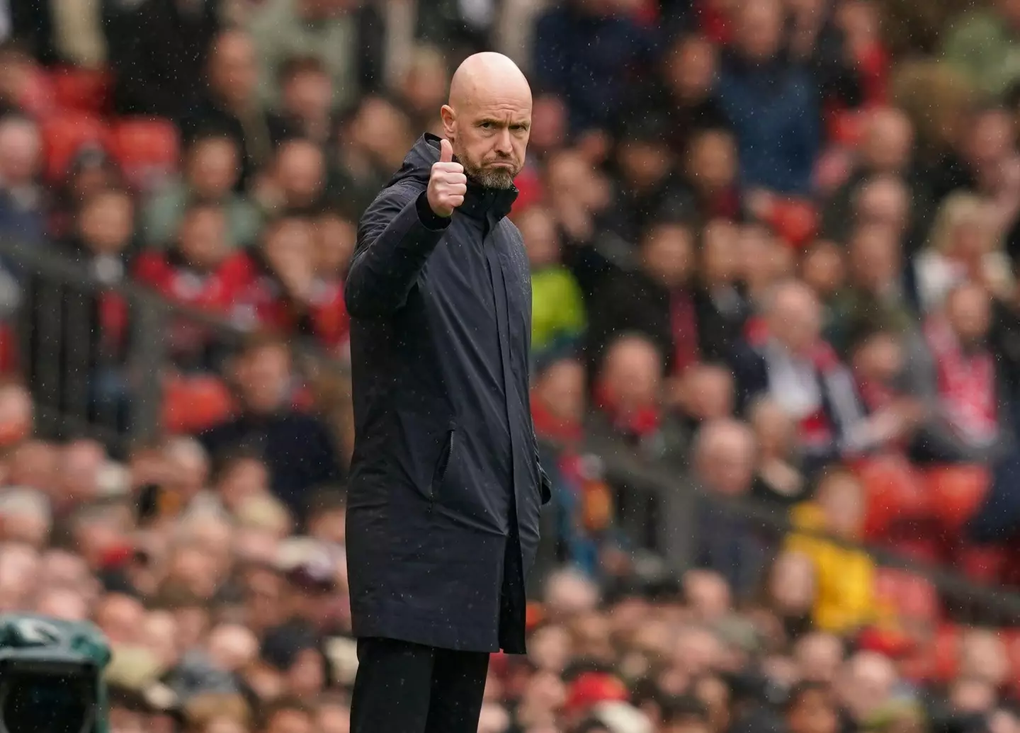 Erik ten Hag on the touchlines against Aston Villa, Image: Alamy 