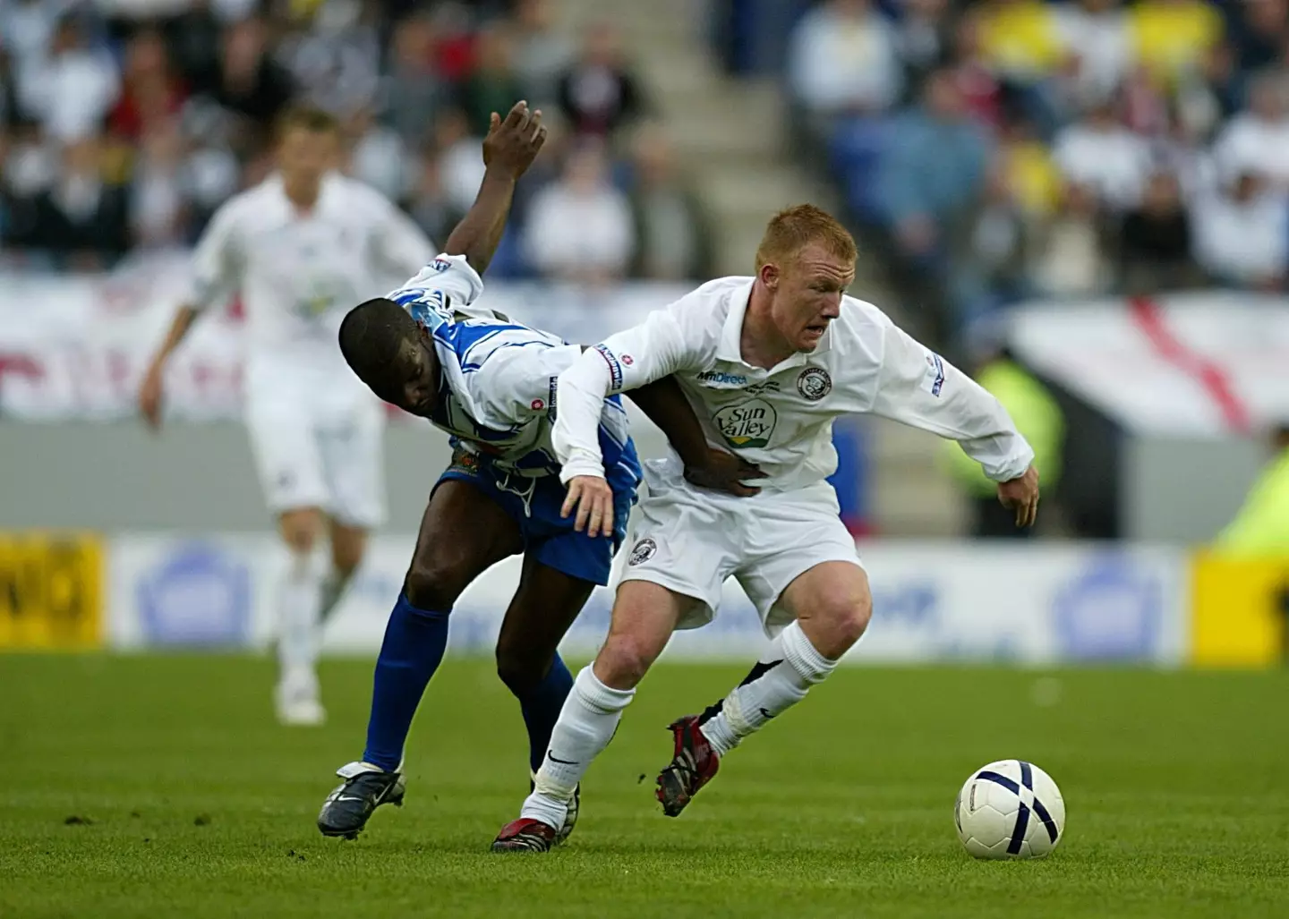 Ferrell, right, playing for Hereford United. Image: Alamy