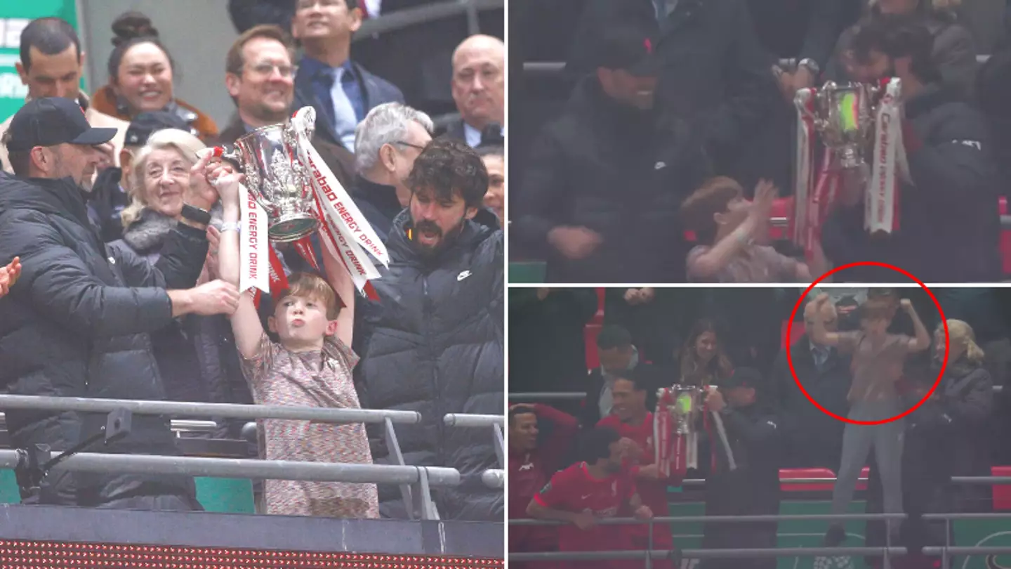 A Young Boy Joined Liverpool Squad For Carabao Cup Trophy Lift After Alisson's Kind Gesture