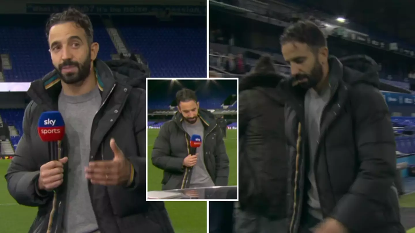 Ruben Amorim goes off-script during first Sky post-match interview with request to senior Man Utd official