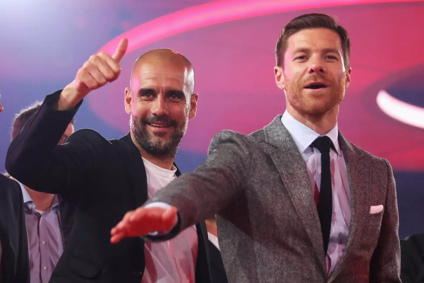 Pep Guardiola and Xabi Alonso. (MiRafoto.com / Alamy)