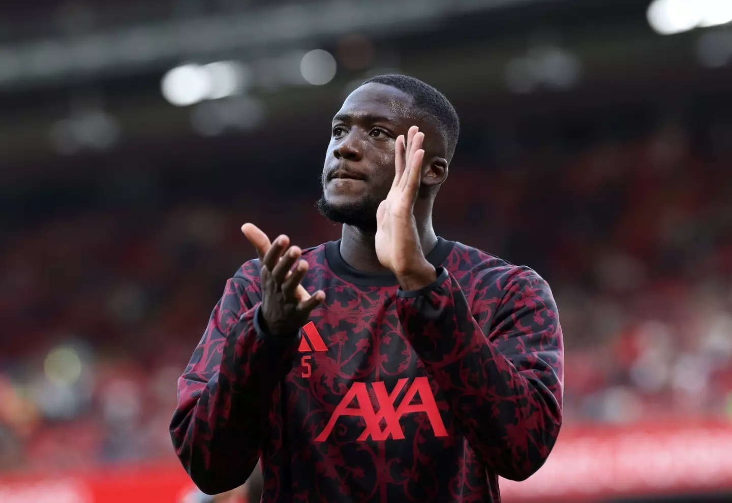 Ibrahima Konate struggled in Liverpool's first game of the season. Image: Getty