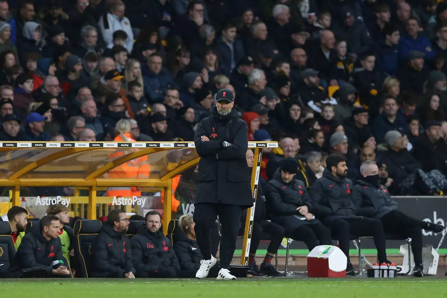 Jurgen Klopp on the touchline during Wolves vs. Liverpool. Image: Alamy 