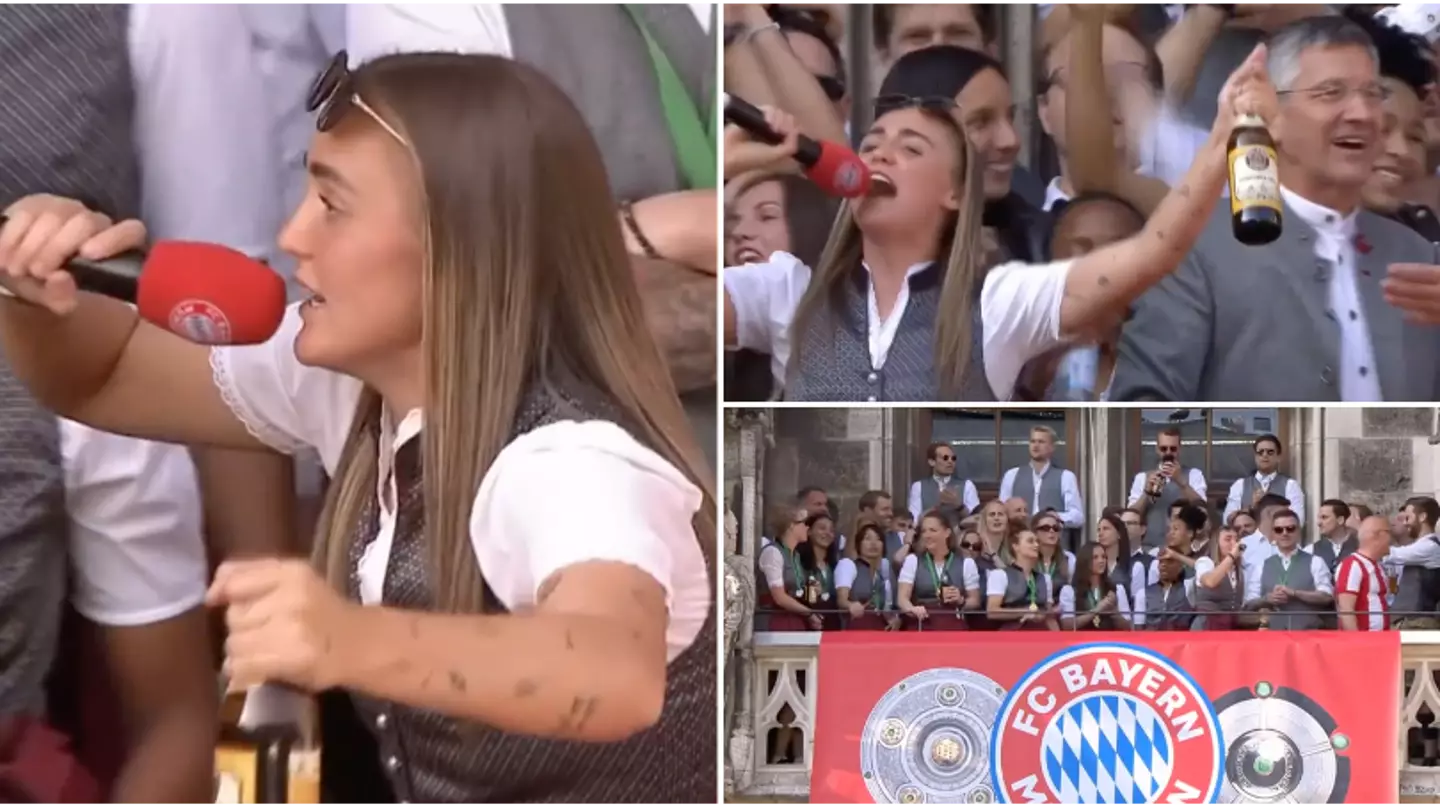 Georgia Stanway sings Sweet Caroline during Bayern Munich's title celebrations, it was so bad