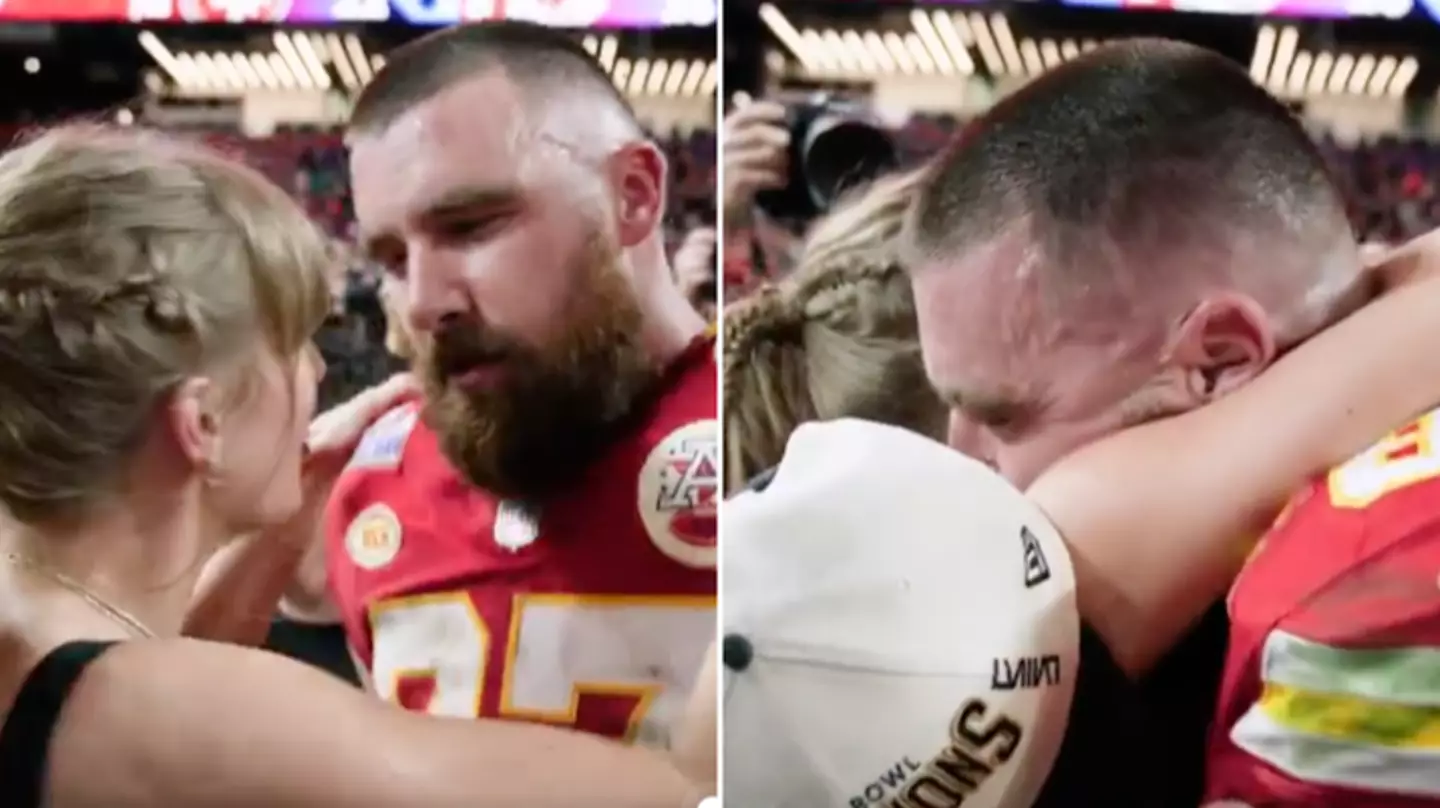 What Travis Kelce said to Taylor Swift after winning the Super Bowl finally revealed in new footage