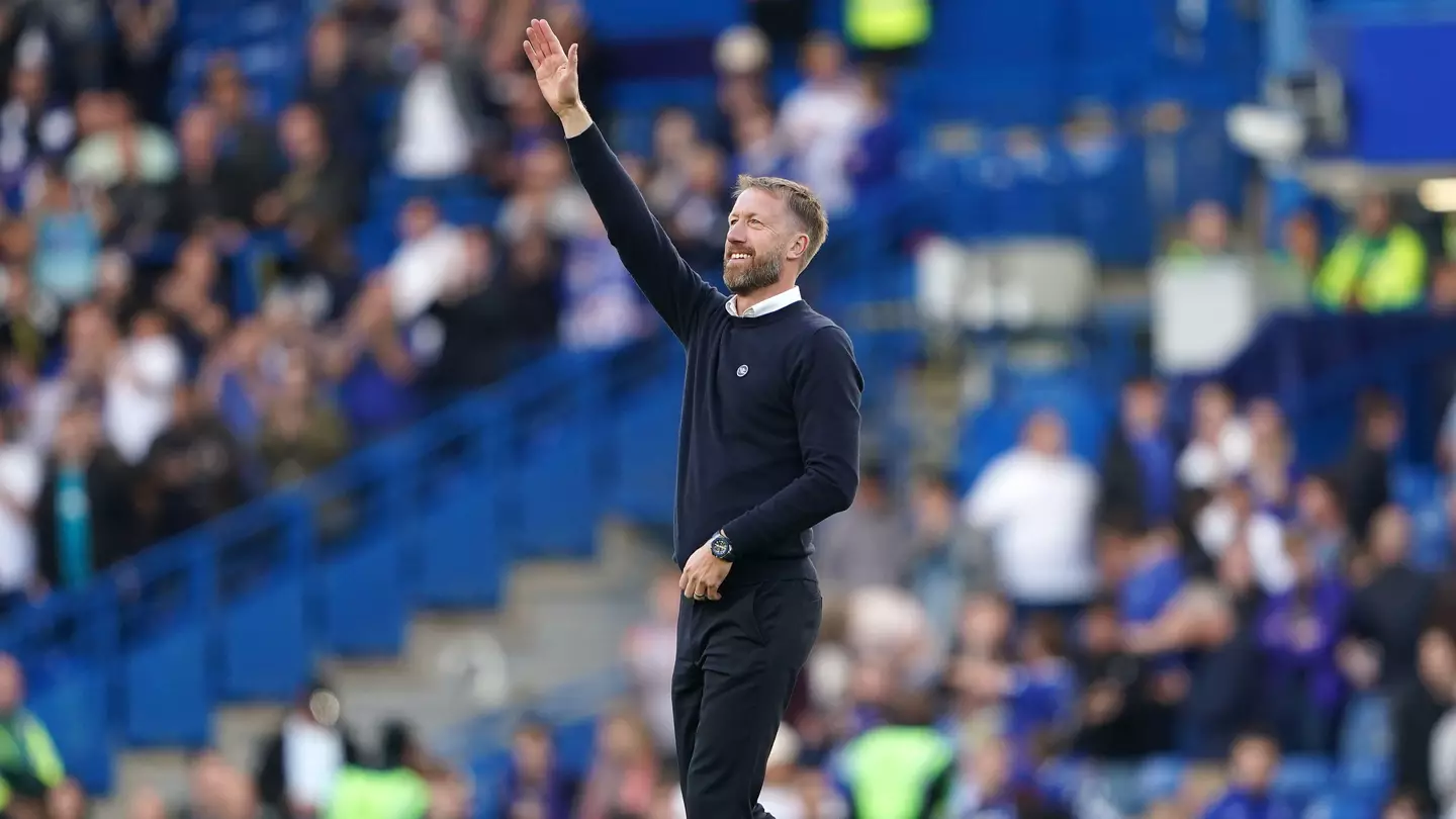 Graham Potter gestures to the fans after Chelsea's Premier League win against Wolves. (Alamy)