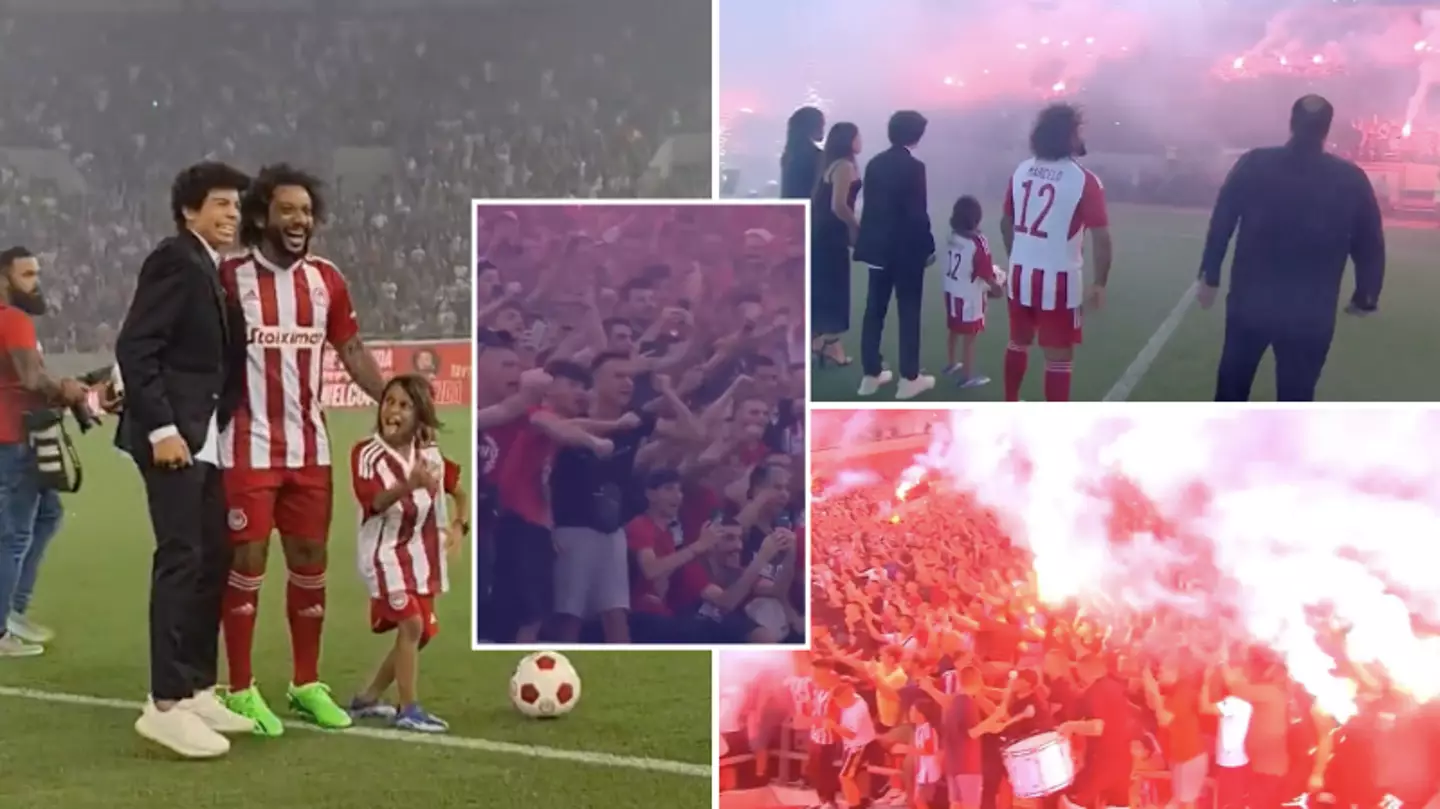 Marcelo was given a thunderous welcome by Olympiacos fans, the stadium was shaking