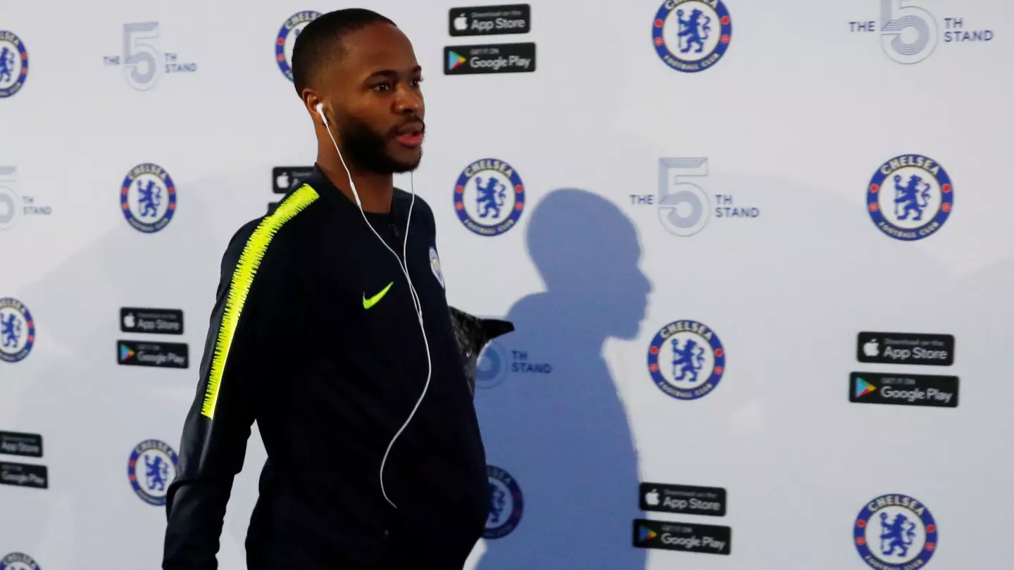 Raheem Sterling arriving at Chelsea's Stamford Bridge. (Alamy)
