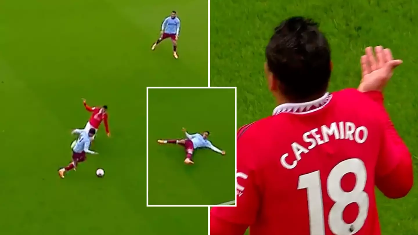 Fans in disbelief after Casemiro avoids punishment for wiping out Jacob Ramsey