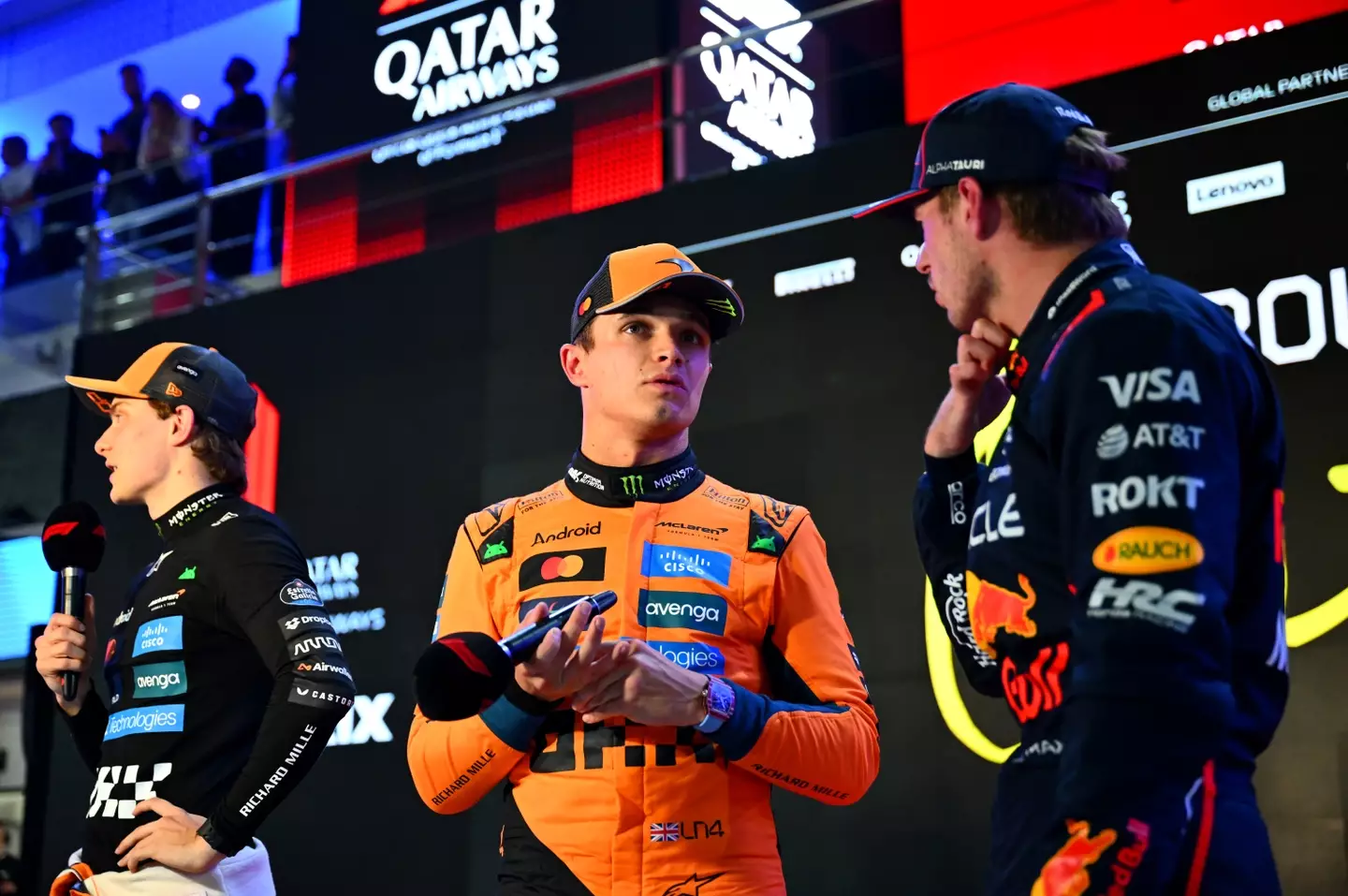 All three F1 title contenders in Qatar (credit: getty)