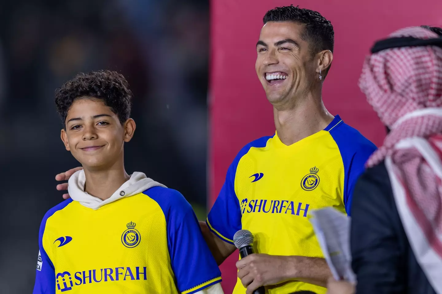 Cristiano Ronaldo with his son Cristiano Ronaldo Jr. Image: Getty 