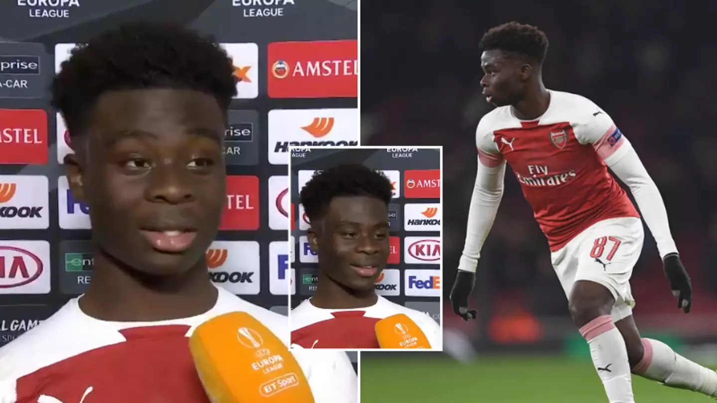 Bukayo Saka's first post-match interview after Arsenal full debut is going viral, it's so wholesome