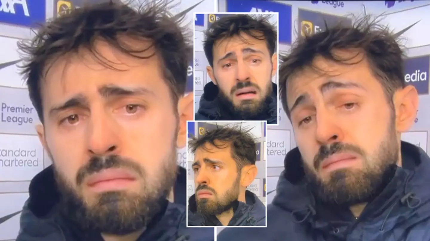 Bernardo Silva's 'salty' post-match interview after Liverpool 1-0 Man City gets the crying filter treatment