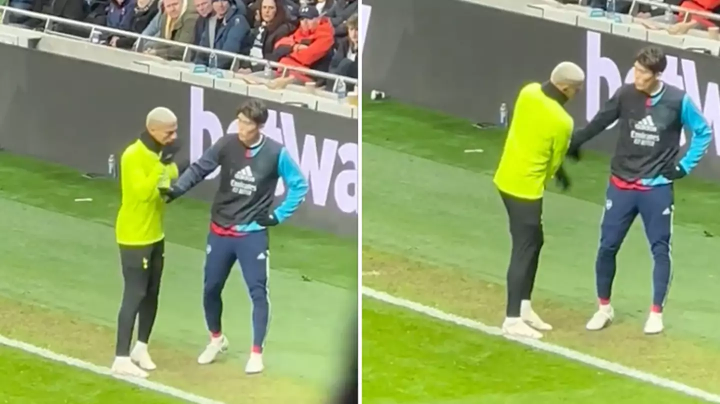 Unseen footage shows Takehiro Tomiyasu riling up Richarlison on the touchline