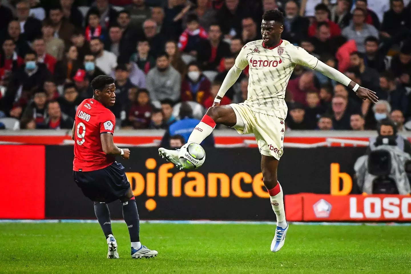 Benoit Badiashile of Monaco during the French championship Ligue 1 football match. (Alamy)