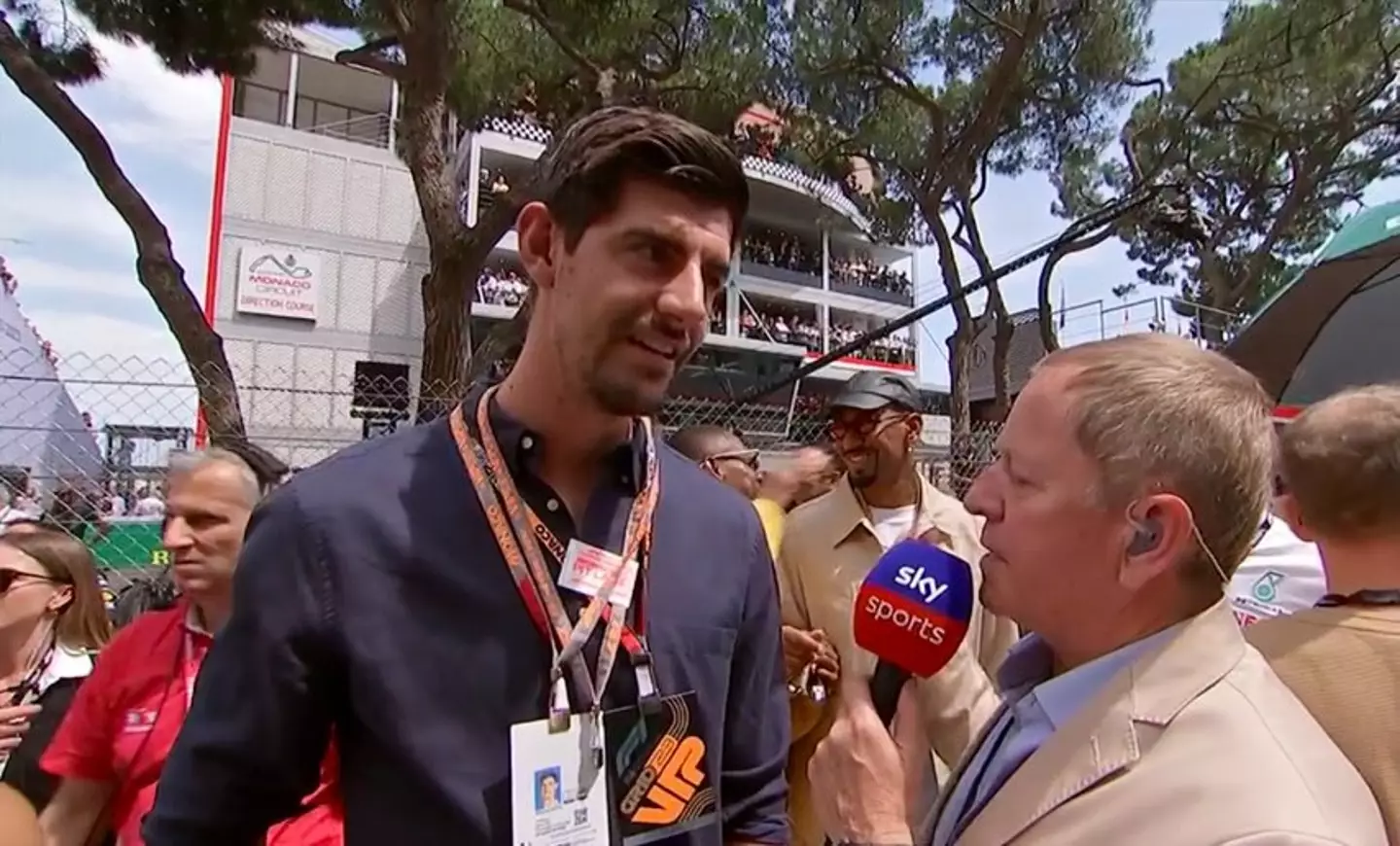 Courtois talks to Brundle. Image: Sky Sports