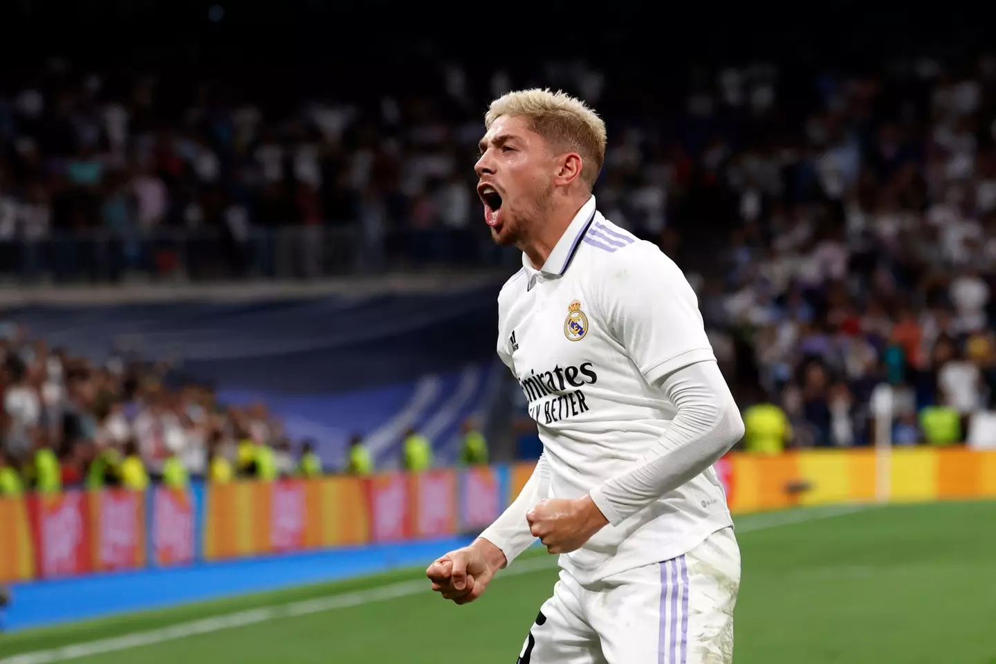 Valverde celebrates his goal. Image: Alamy