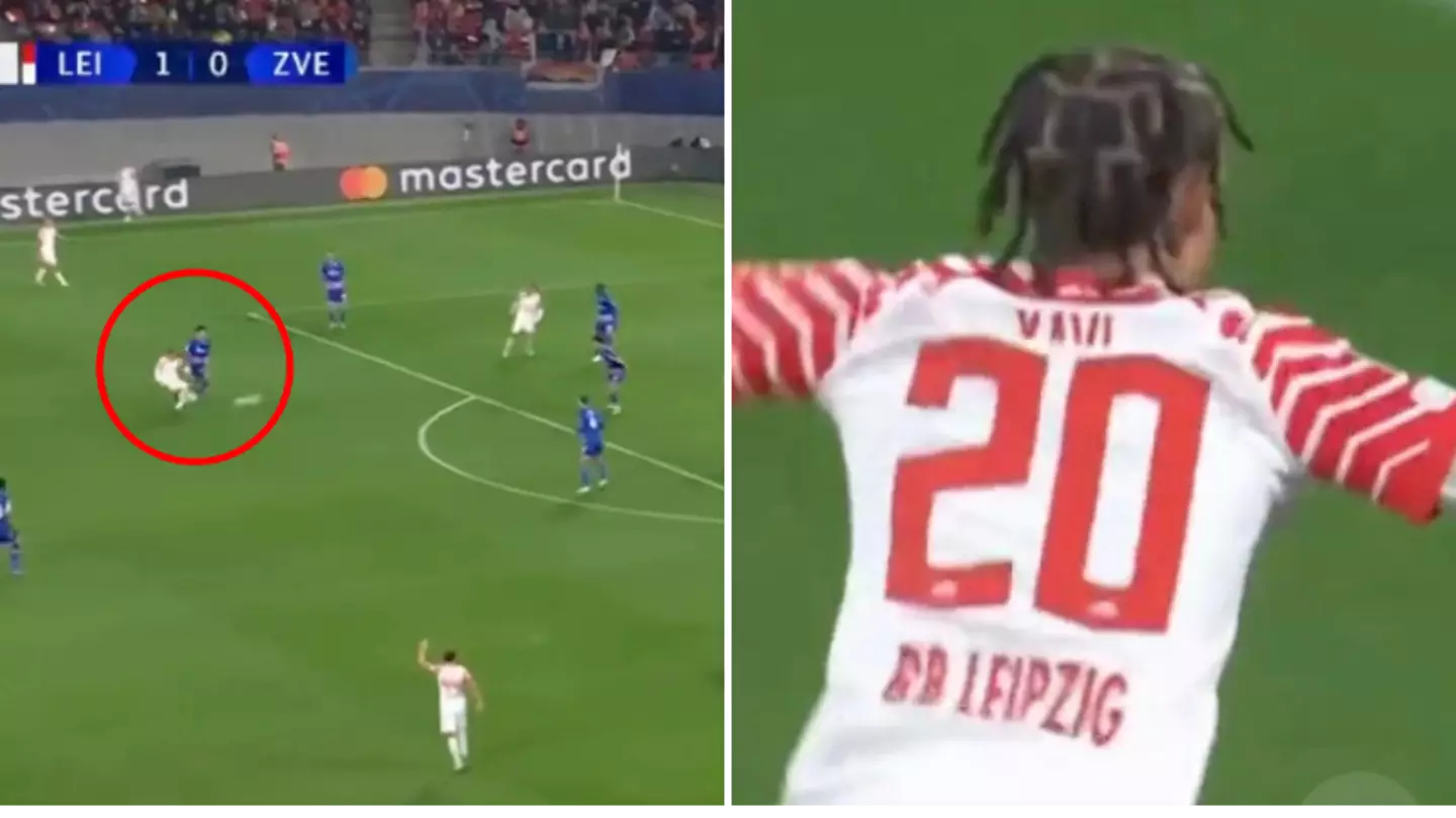 Xavi Simons' first Champions League goal was an absolute golazo, he's a very special talent