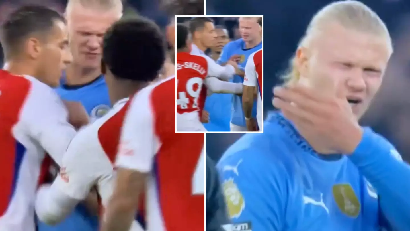 Erling Haaland’s savage five-word message to Arsenal starlet Myles Lewis-Skelly spotted by fans