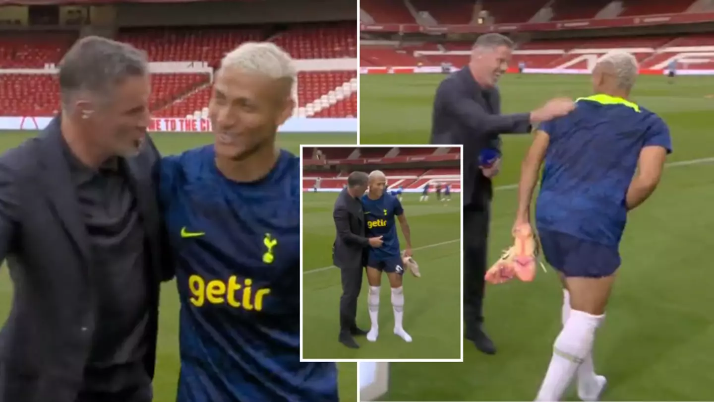 Richarlison bumped into Jamie Carragher after the full-time whistle, they are friends now