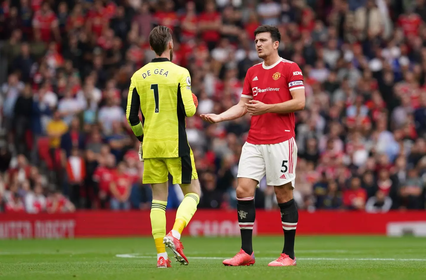 Maguire reportedly isn't happy with his goalkeeper. Image: Alamy