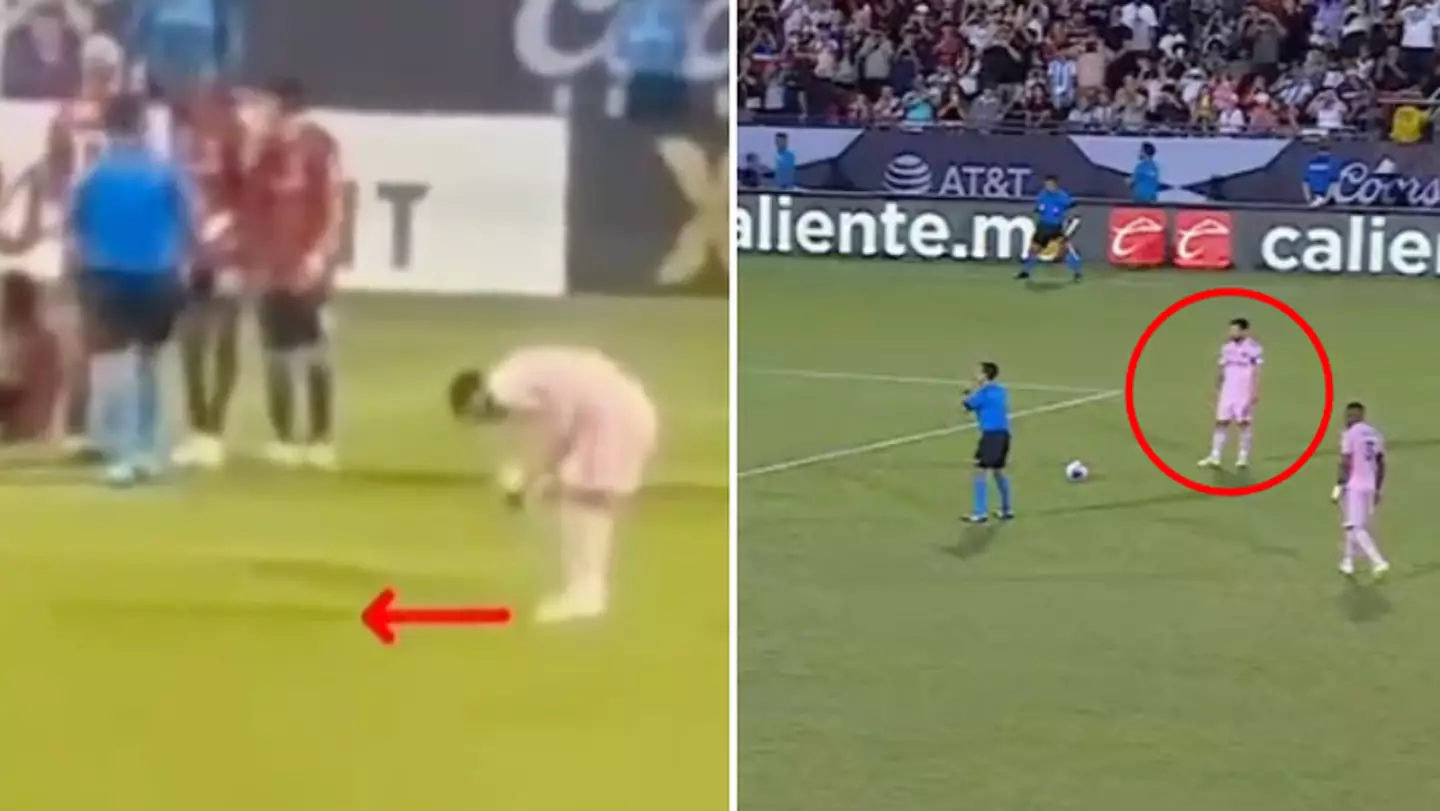 Footage shows Lionel Messi using clever tactic to gain free-kick advantage