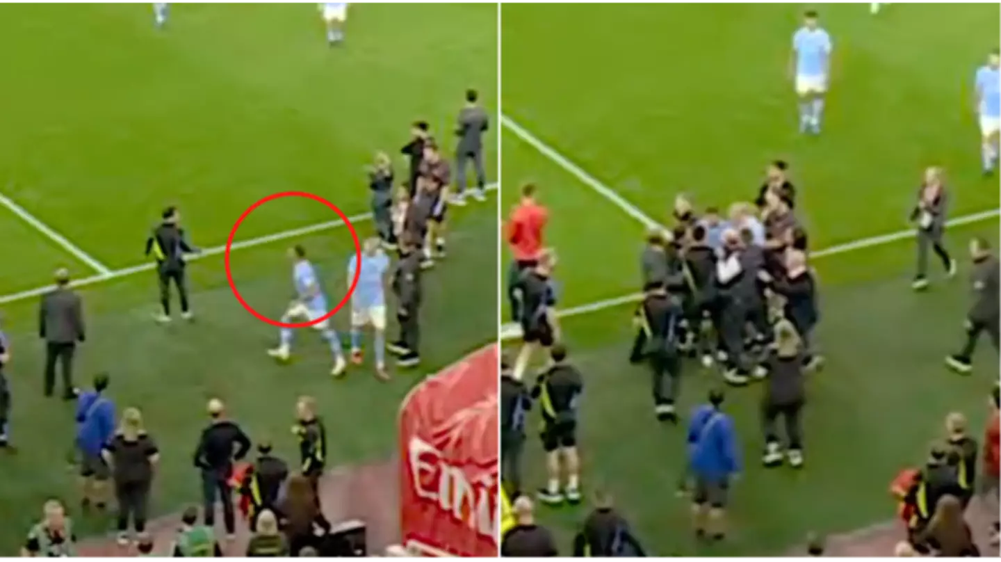 Man City's Kyle Walker involved in confrontation with Arsenal coach after full time, it got heated