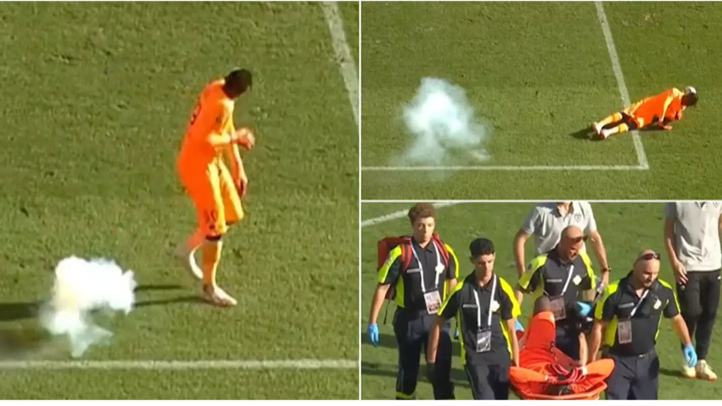 'Traumatised' goalkeeper stretchered off after firework explodes during Ligue 1 match