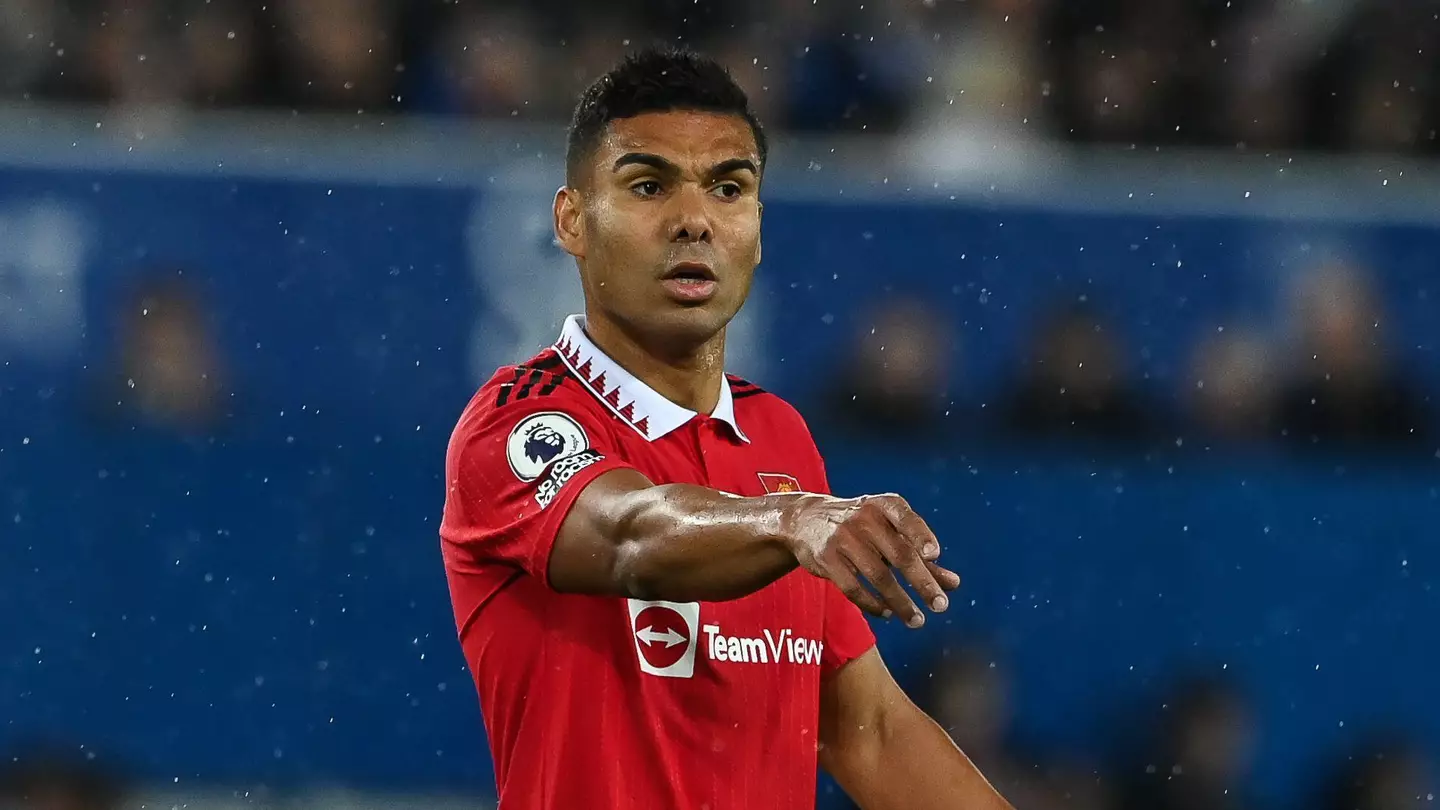 Casemiro against Everton. (Alamy)